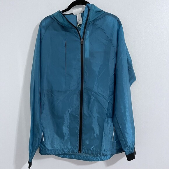H&M Move Teal Windbreaker Jacket Size M Water Repellent Summer Lightweight - Picture 1 of 7